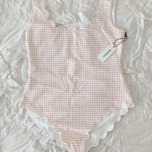 Marysia balthibg suit in pink lemonade gingham